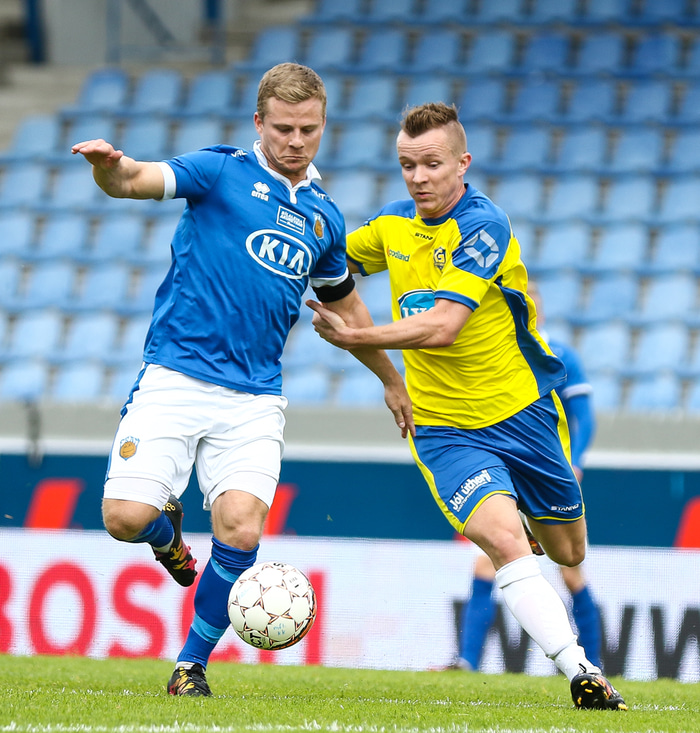 Óli Baldur í leik með Grindavík í fyrra.