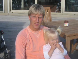 Rúnar Kristinsson ásamt dóttur sinni.