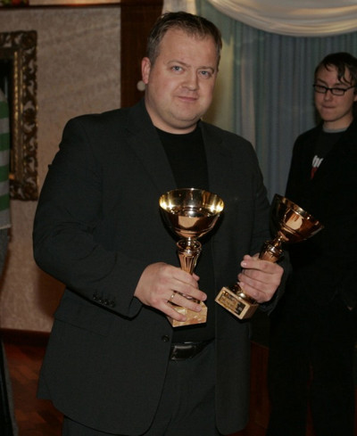 Baldvin Guðjónsson faðir Guðjóns tók á móti verðlaunum sonar síns á hófi Fótbolta.net í gær