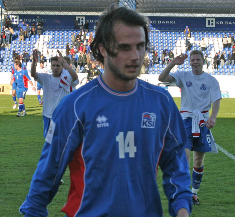 Eftir leik Íslands og Möltu árið 2005.