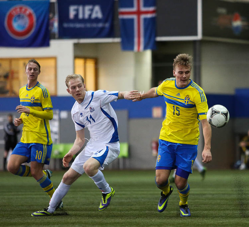 Daði í leik með U19 ára landsliðinu fyrr á árinu.