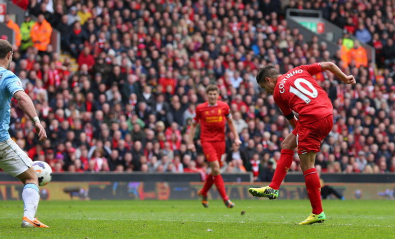 Coutinho skorar sigurmark Liverpool.