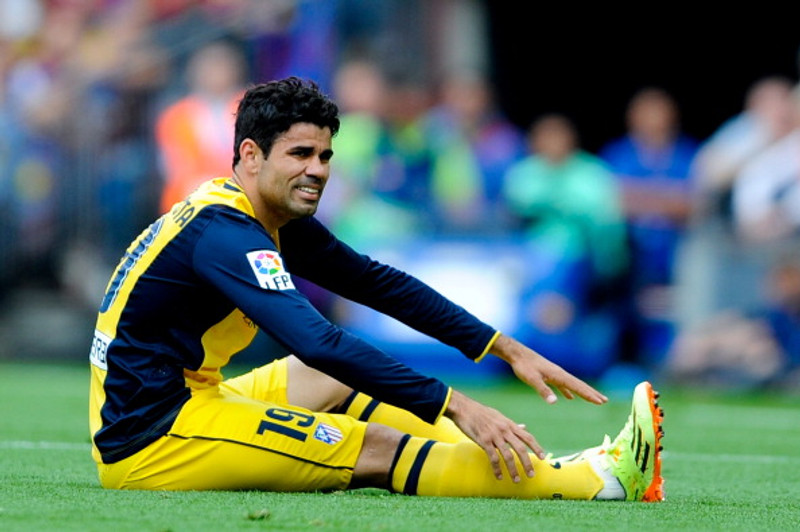 Diego Costa var mikið meiddur aftan í læri á síðasta tímabili.