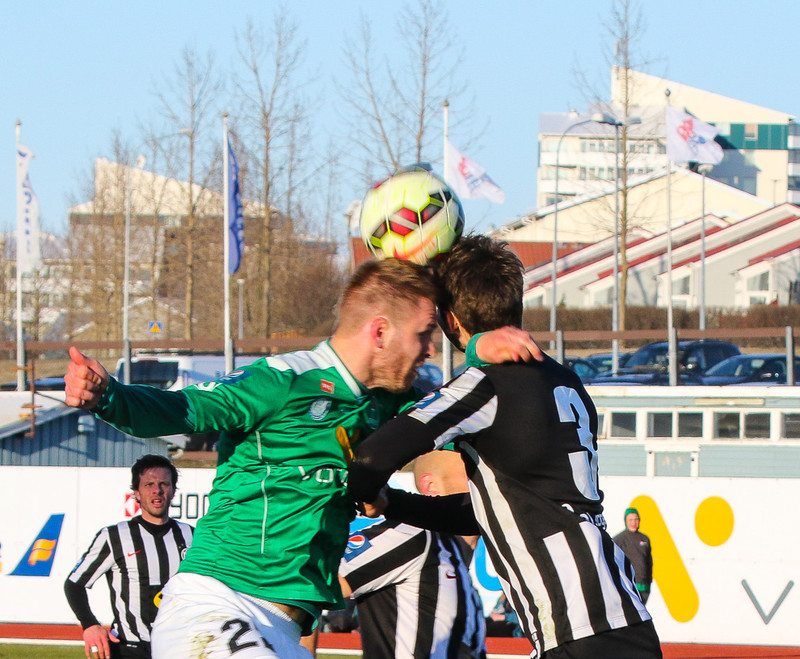 Ellert og Rasmus lenda í samstuðinu.