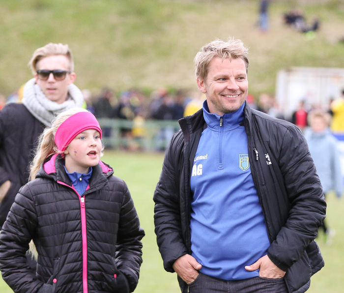Hildur með pabba sínum.