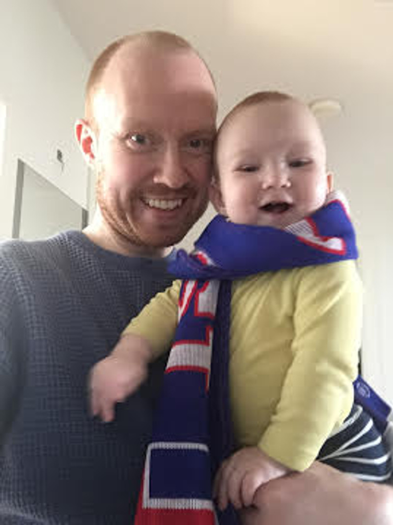 Ólafur og sonur hans Nói Bergmann Ólafsson.