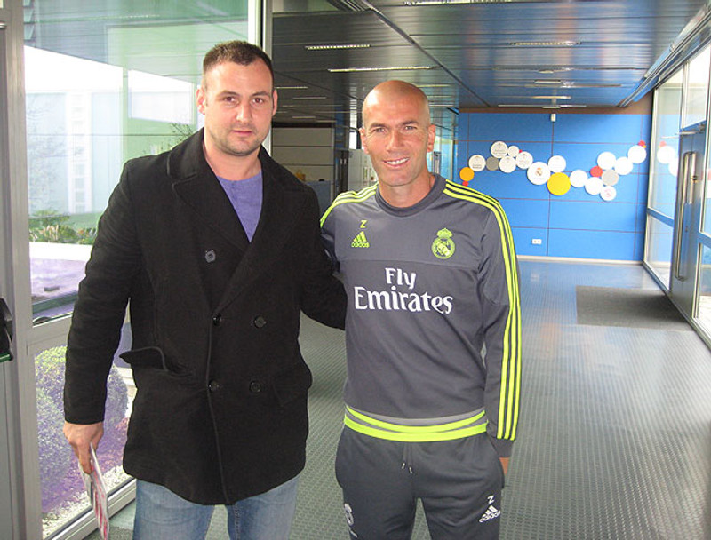 Dusan Ivkovic, nýr þjálfari Fjölnis, með Zinedine Zidane, þjálfara Real Madrid.