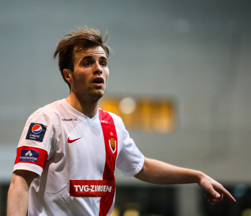 Haukur í leik með Víkingi árið 2015. Hann gerðist sekur um ljóta hegðun í Futsal um helgina.