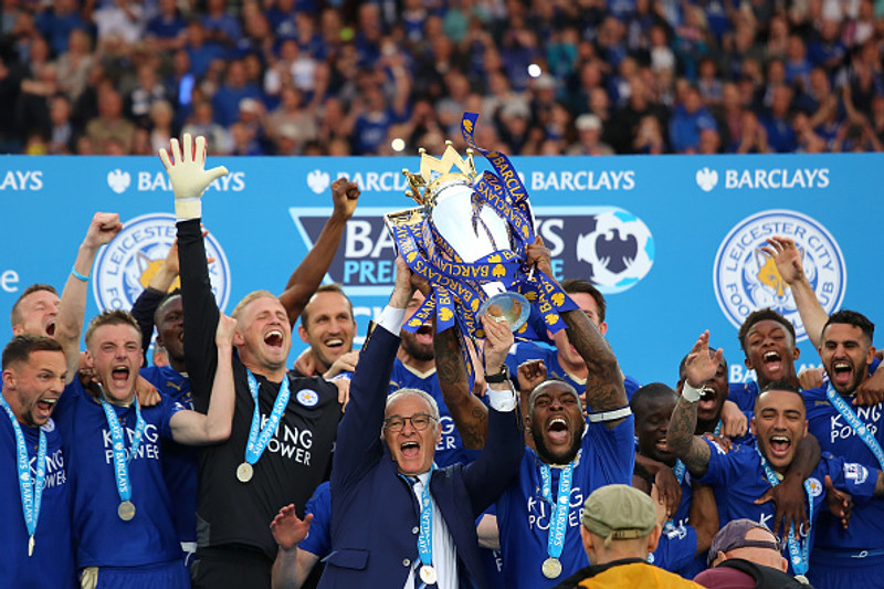 Þegar Leicester varð Englandsmeistari 2016.
