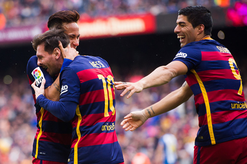 Neymar, Messi og Suarez voru óstöðvandi á sínum tíma hjá Barcelona.