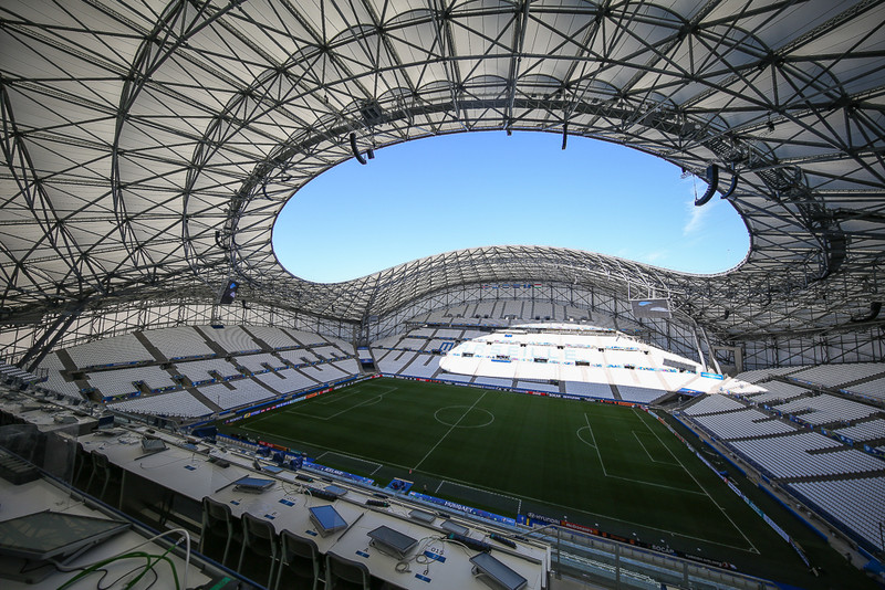 Stade Vélodrome leikvangurinn glæsilegi í Marseille.