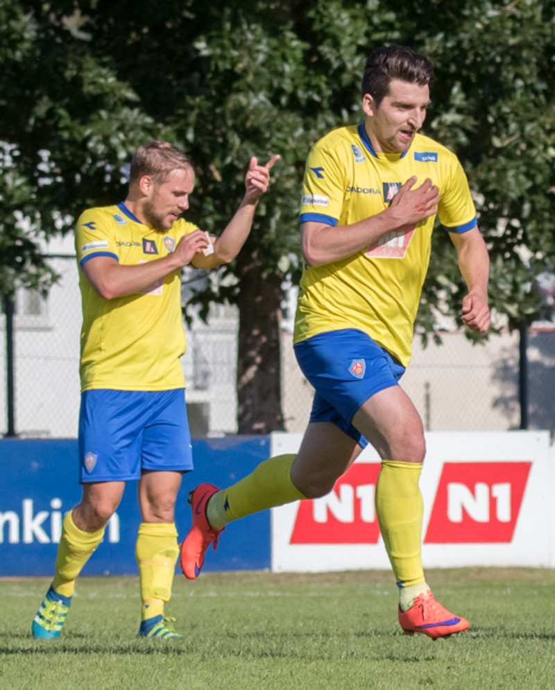 Juraj fagnar marki með KA í fyrra.