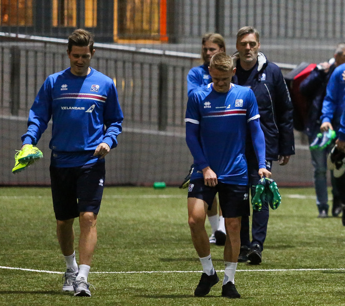 Ólafur Ingi og Ari á landsliðsæfingu.