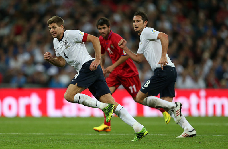 Steven Gerrard og Frank Lampard í leik með enska landsliðinu á sínum tíma