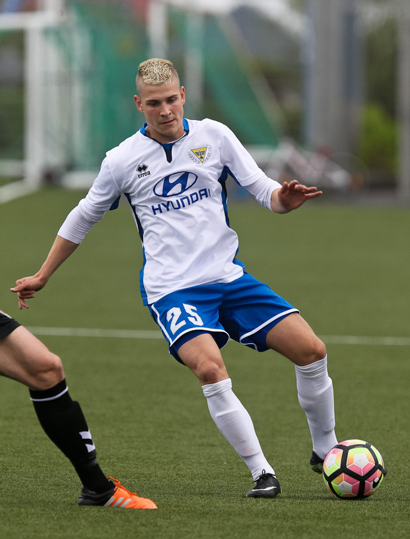 Kristófer Melsteð í leik með Gróttu sumarið 2017