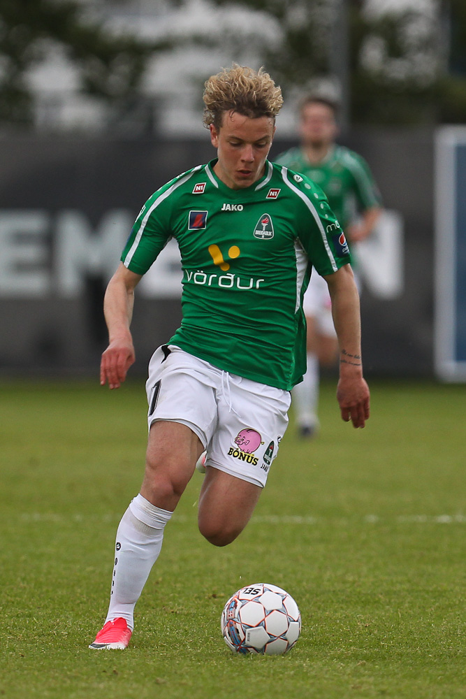 Hárprúður Höskuldur í leik með Blikum