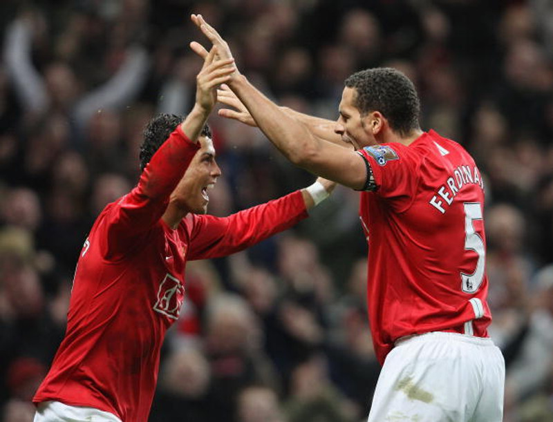 Cristiano Ronaldo og Rio Ferdinand