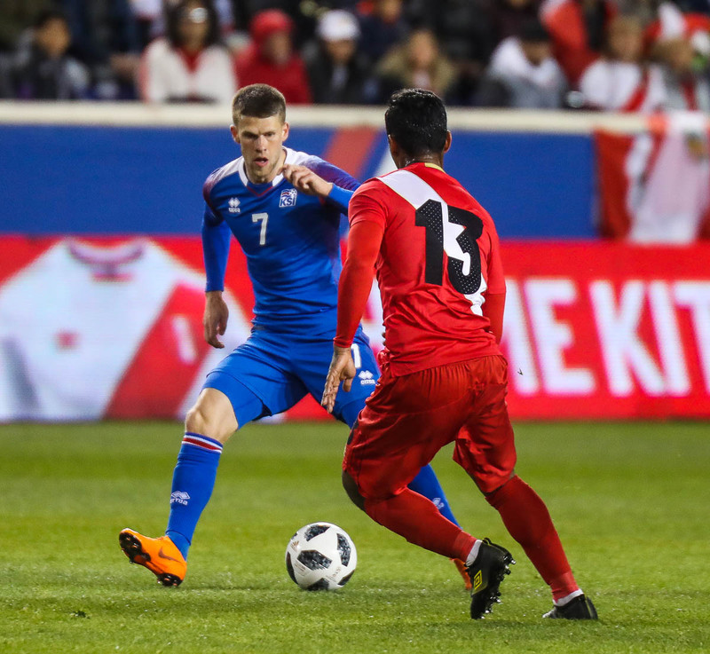 Jói Berg í leiknum gegn Perú.
