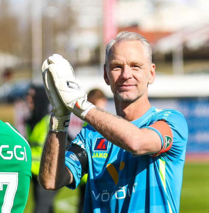 Gulli sáttur eftir leikinn gegn ÍBV um síðustu helgi.
