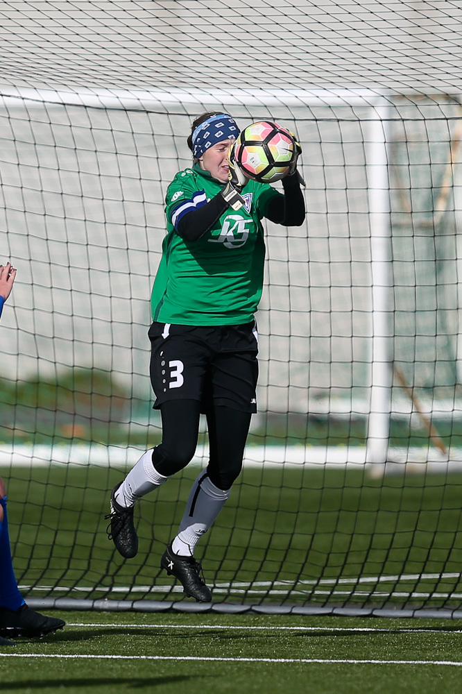 Bryndís í markinu.