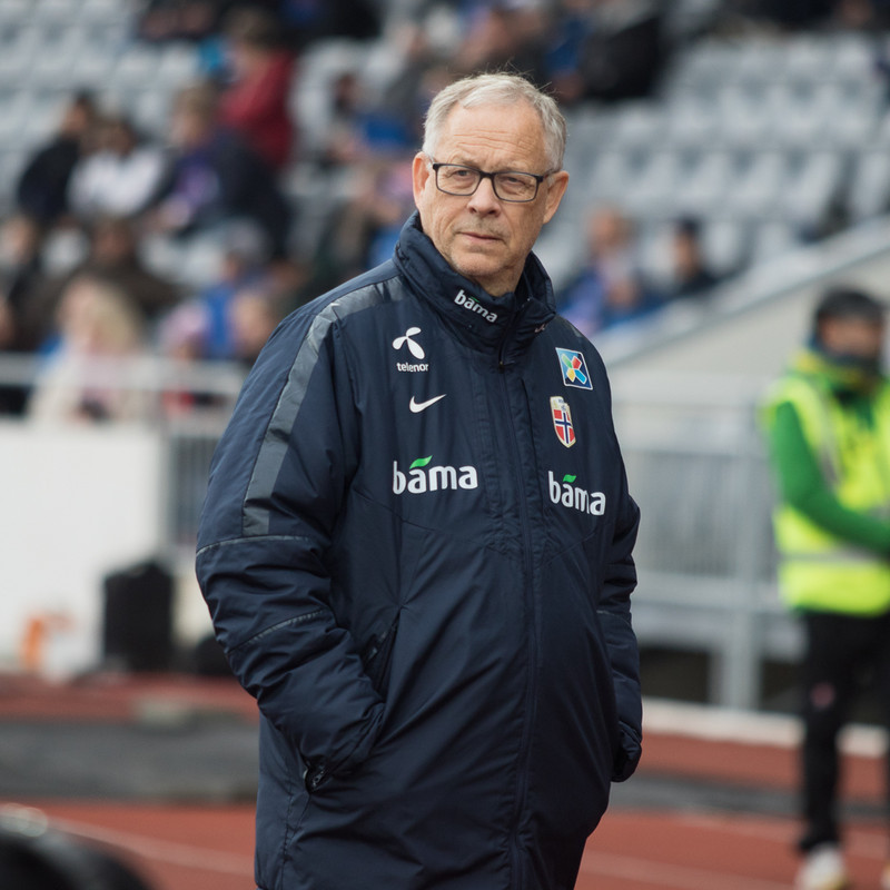 Lars Lagerback landsliðsþjálfari Norðmanna.