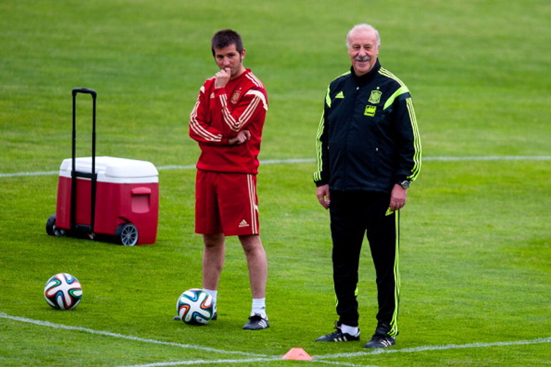 Celades við hlið Vicente Del Bosque.