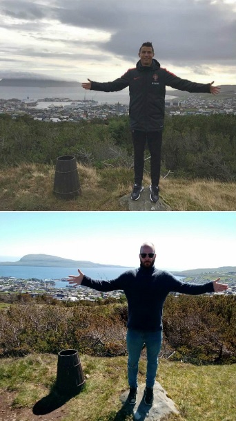 Tvífarar dagsins Cristiano Ronaldo og Benedikt Bóas.