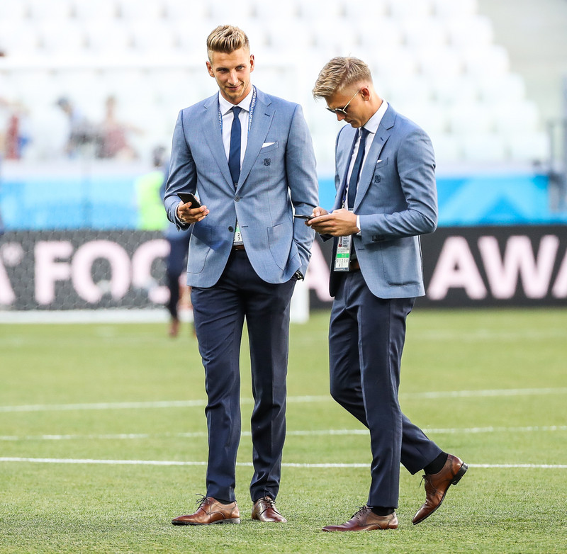 Frederik og Rúnar Alex voru varamarkverðir Íslands á HM í Rússlandi.