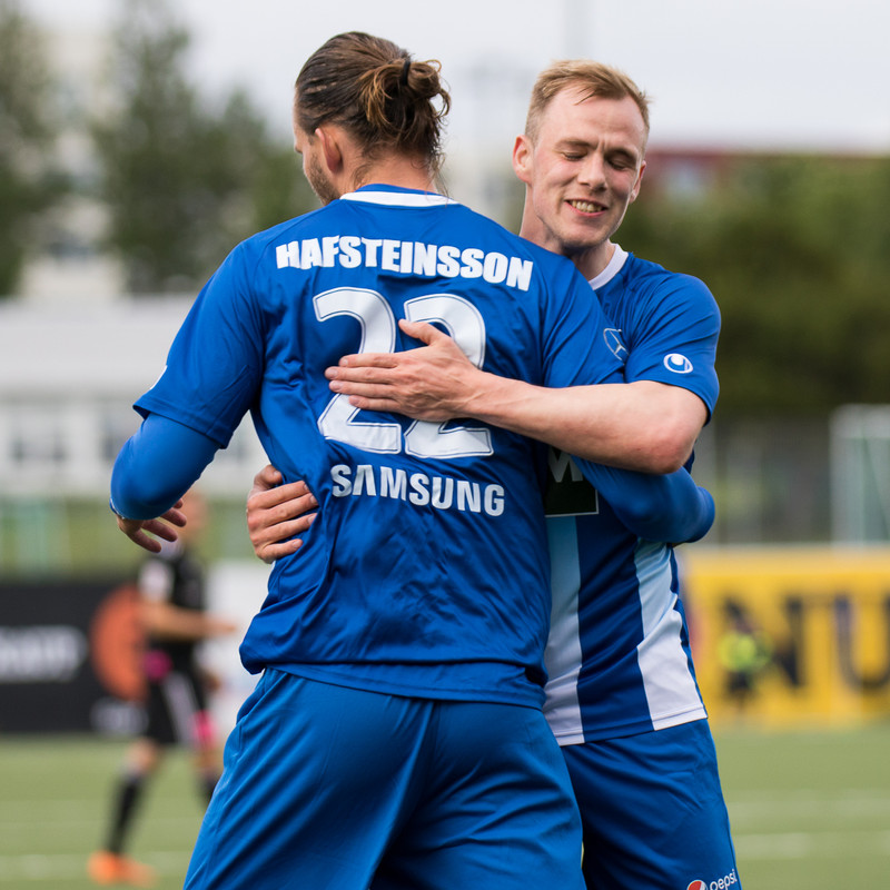 Guðmundur Steinn skoraði þrennu gegn Þrótti.