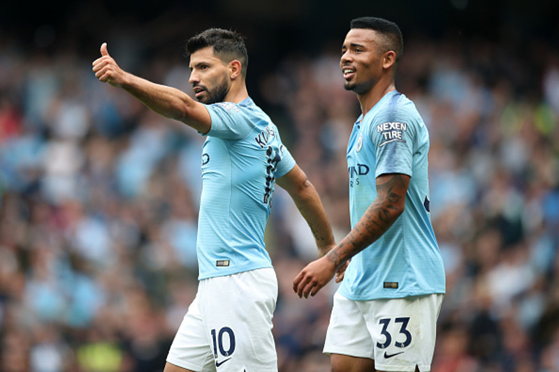 Sergio Aguero og Gabriel Jesus.