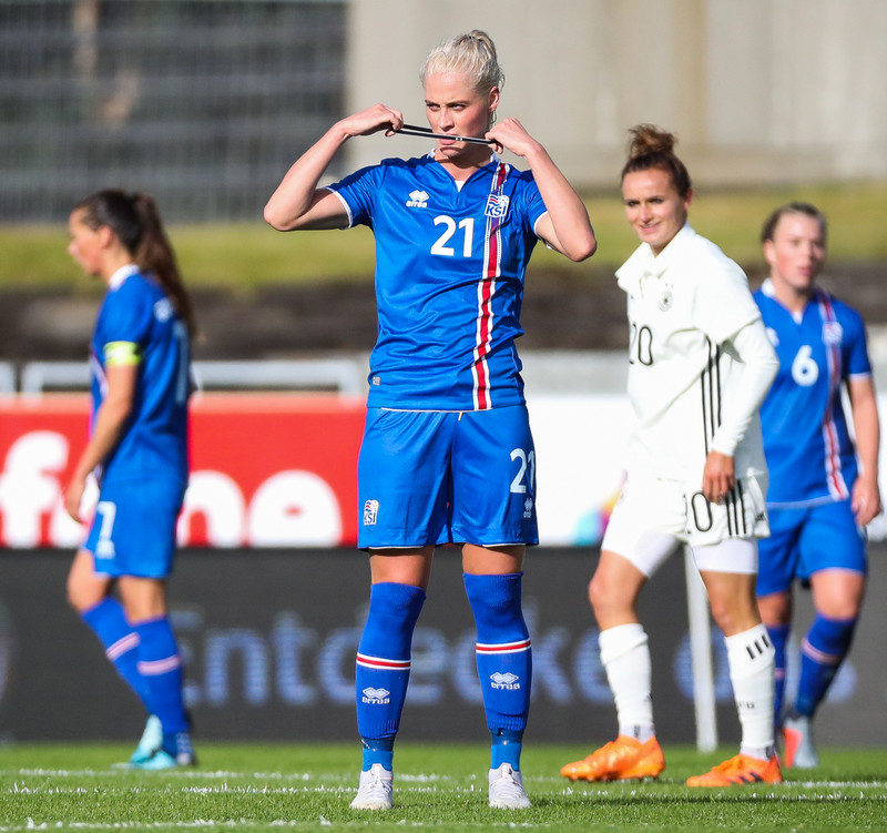 Svava Rós Guðmundsdóttir í leiknum gegn Þýskalandi.