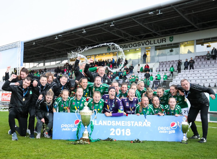 Hún varð Íslandsmeistari með Blikum í fyrra og 2018.