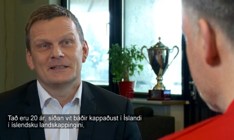 Uni Arge tók viðtal við Heimi Guðjónsson í færeyska sjónvarpinu árið 2018.