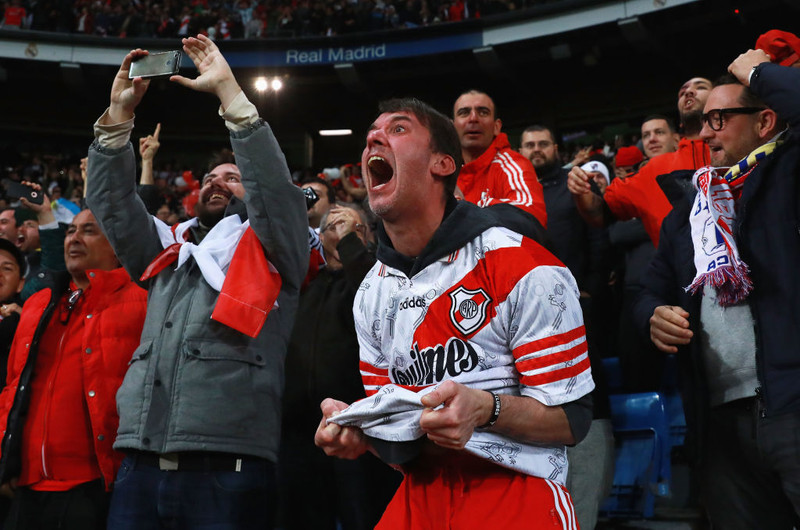 Gleði hjá stuðningsmönnum River Plate.