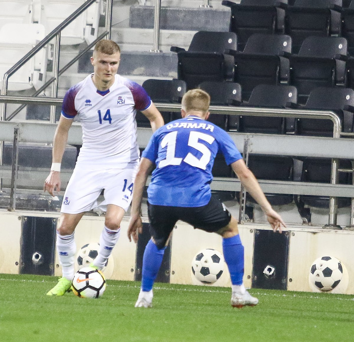 Davíð Kristján í leiknum.