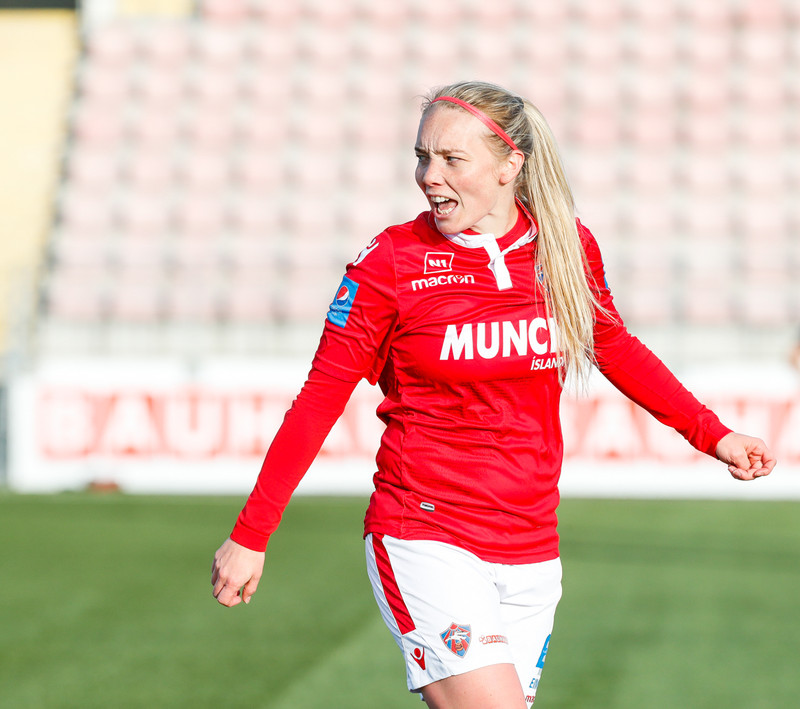 Margrét Lára í leiknum í dag.