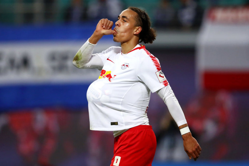 Yussuf Poulsen var öflugur með Leipzig