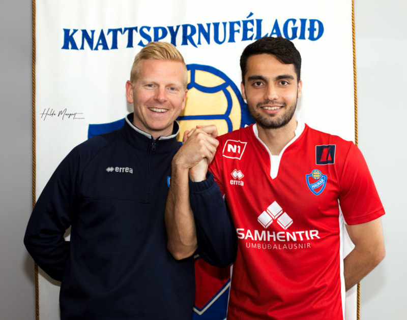 Fareed með Kristjáni Ómari Björnssyni, fyrrum þjálfara Hauka.