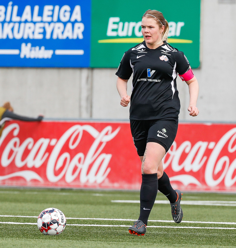 Arna Sif í leik með Þór/KA fyrr í sumar.