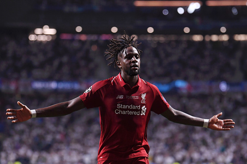 Origi fagnar marki sem hann skoraði í úrslitaleik Meistaradeildarinnar í fyrra.