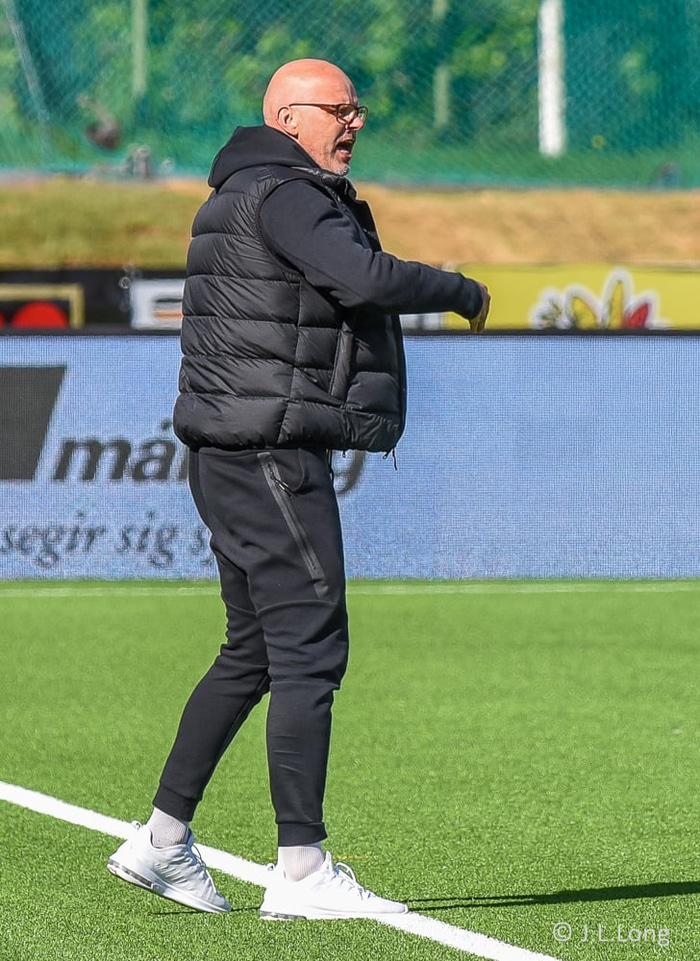 Óli var að vonum sáttur með sigurinn.