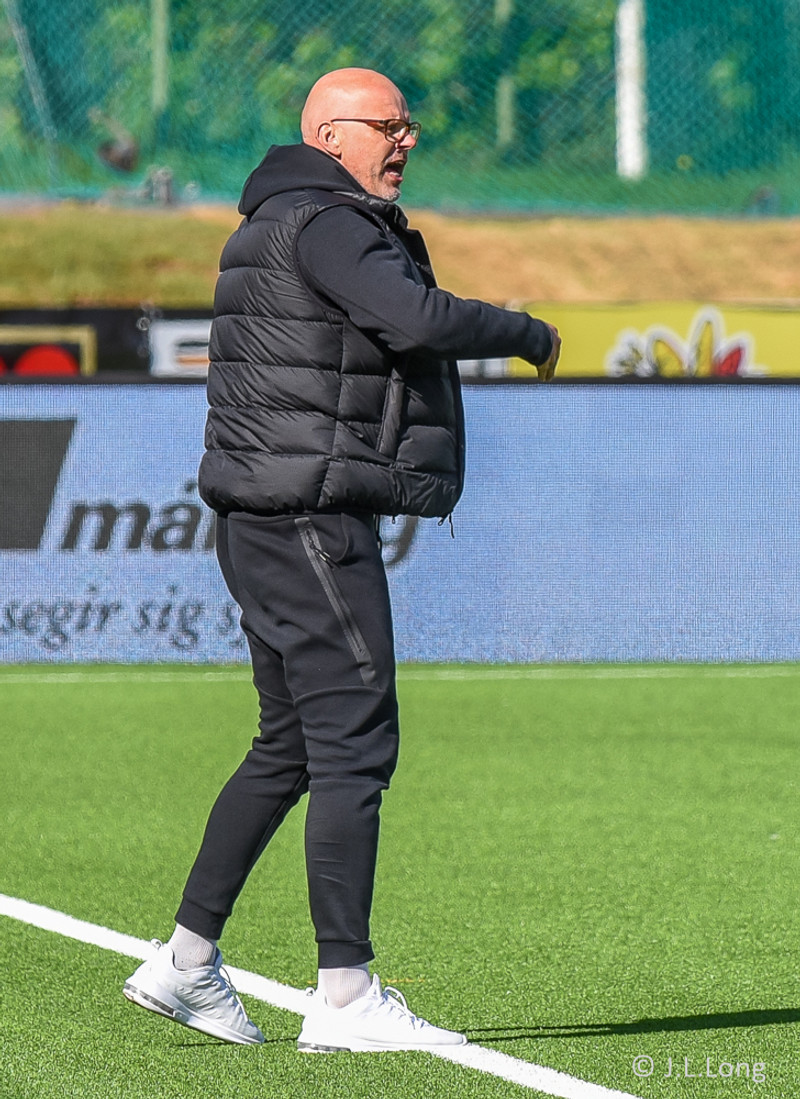 Óli var að vonum sáttur með sigurinn.