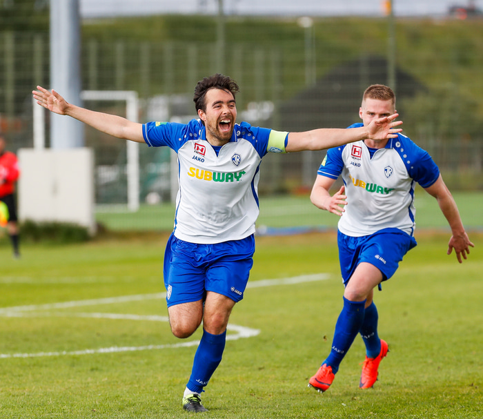 Axel Kári fagnar hér marki með ÍR.