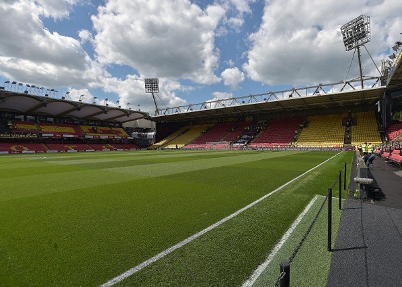 Frá Vicarage Road, heimavelli Watford.