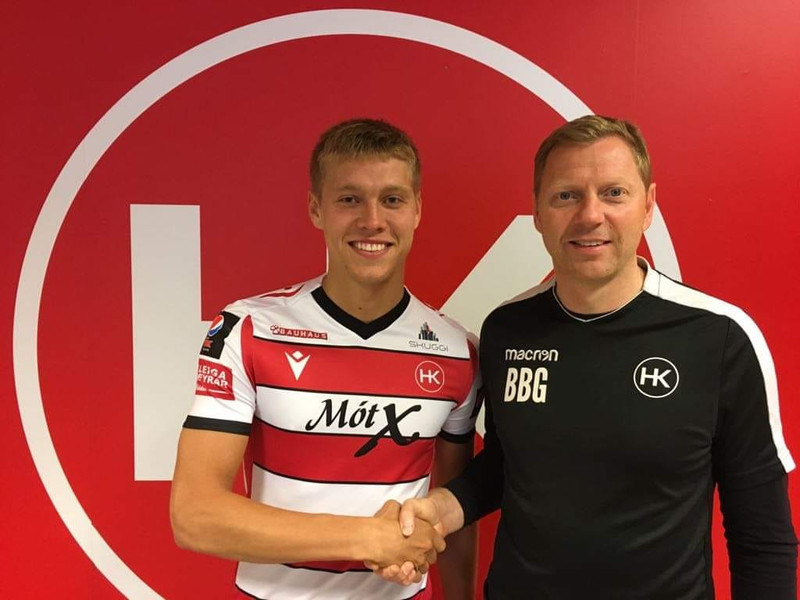 Birnir Snær Ingason skoraði sitt fyrsta mark fyrir HK í dag.