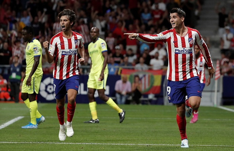 Joao Felix og Alvaro Morata, framherjar Atletico Madrid.
