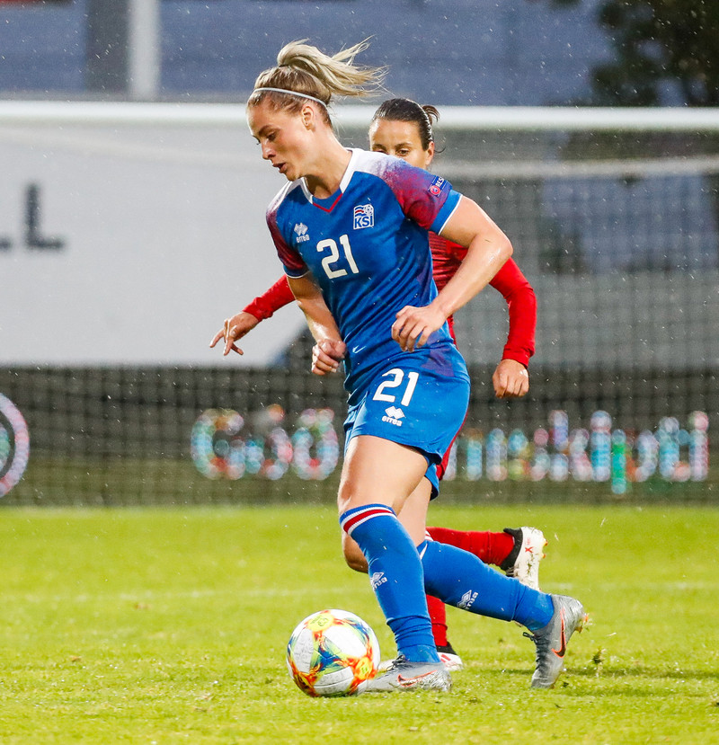 Svava Rós Guðmundsdóttir skoraði annað mark Kristianstad í kvöld.