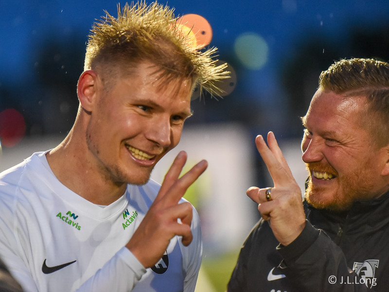 Morten Beck var glaður í viðtali í kvöld.
