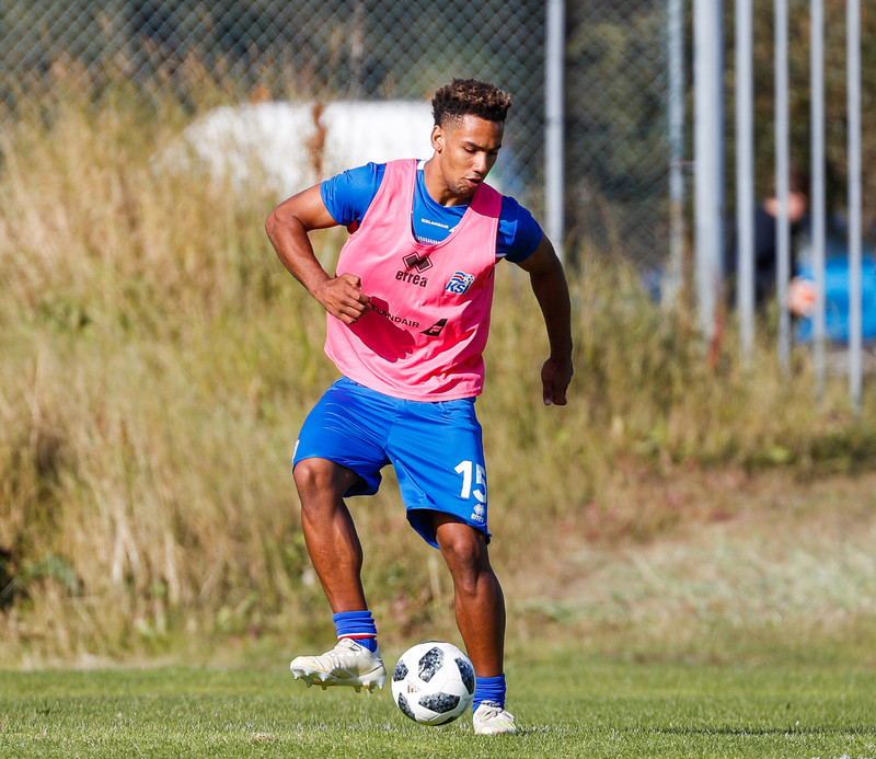 Ísak Snær á U19 landliðsæfingu í september.
