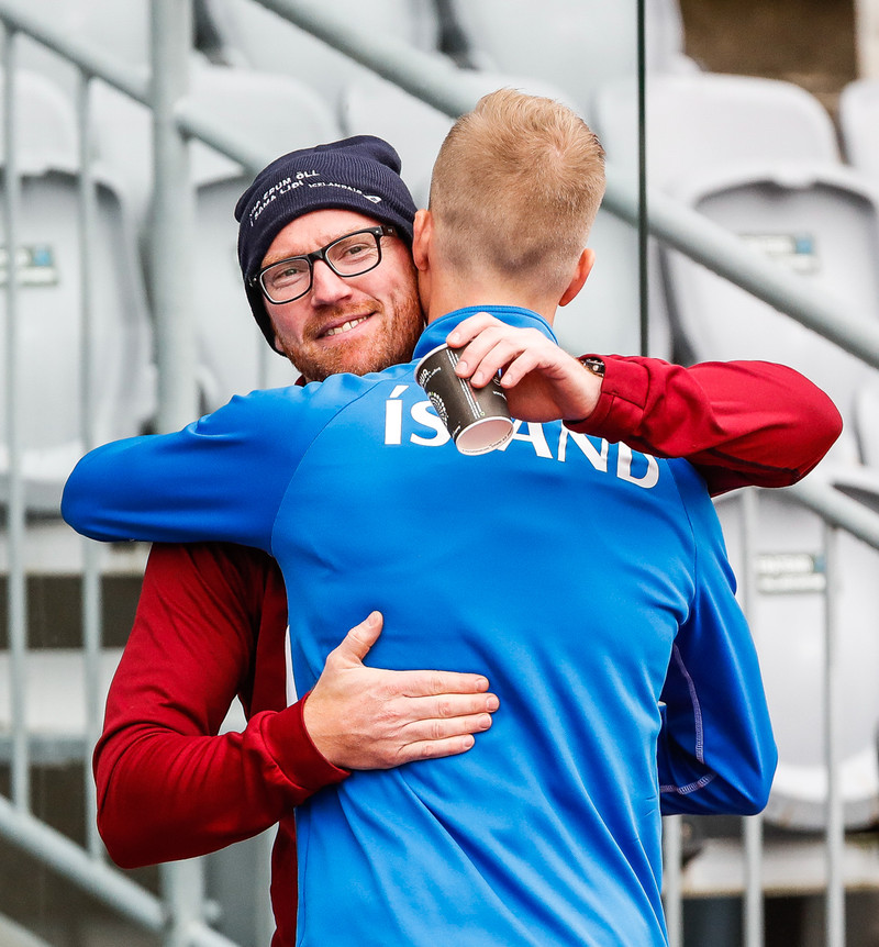 Myndaveisla: Landsliðið æfði fyrir Moldavíu leikinn